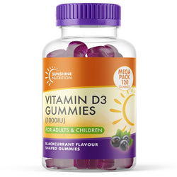 Adult Vitamin D3 Gummies - 120 Blackcurrant Flavoured Gummies