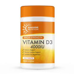 Vitamin D3 Sunshine Nutrition High Strength 4000iu 365 Tablets