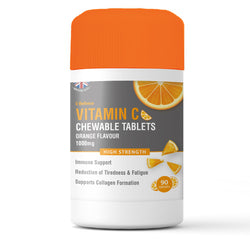 Chewable Vitamin C 1000mg Tablets Orange Flavour 90 TUB